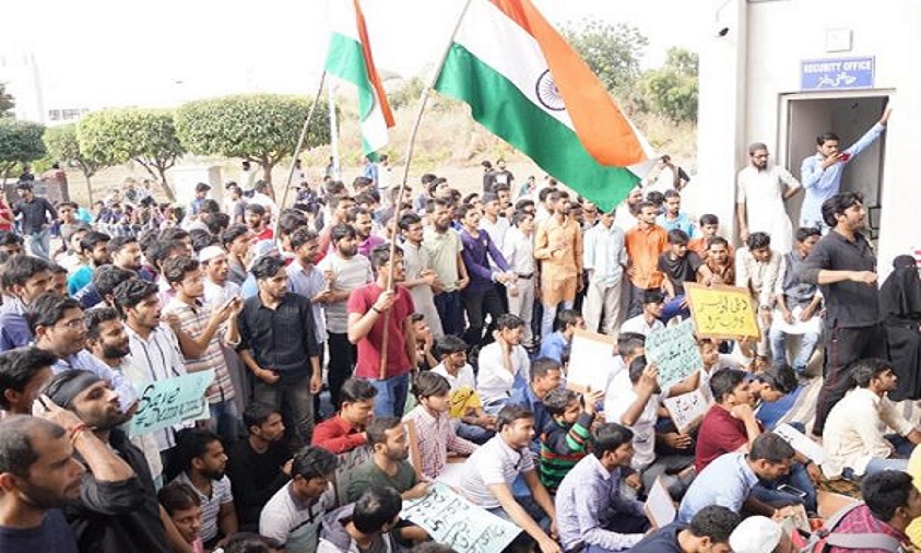 MANUU faculty joins in Anti-CAA Protests