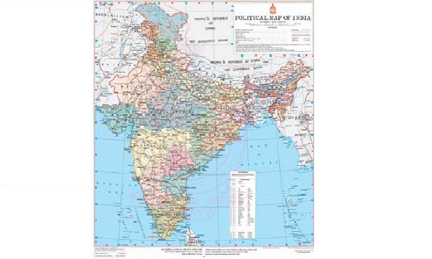 Updated political maps of India for Telangana schools