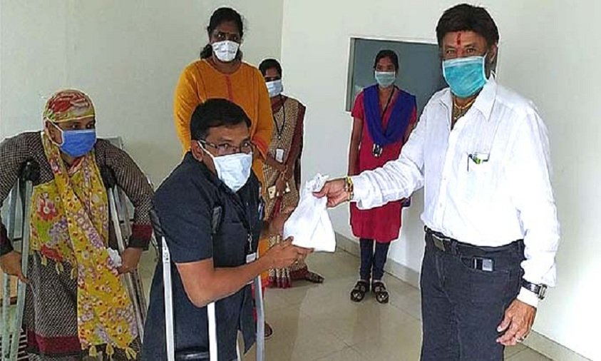 Balakrishna Helps Physically Challenged With Daily Essentials