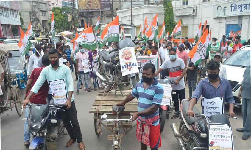 TPCC Protest On Fuel Price Hike
