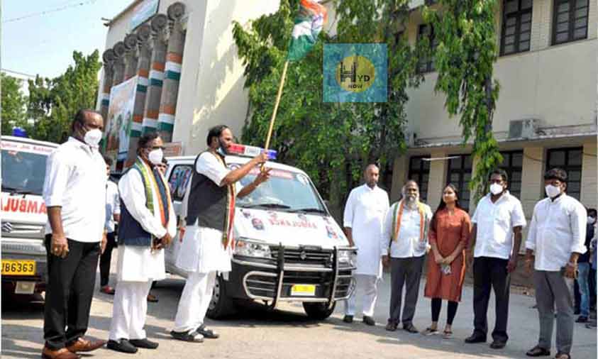Hyderabad: TPCC Chief Uttam Flags Off Free Ambulance Service