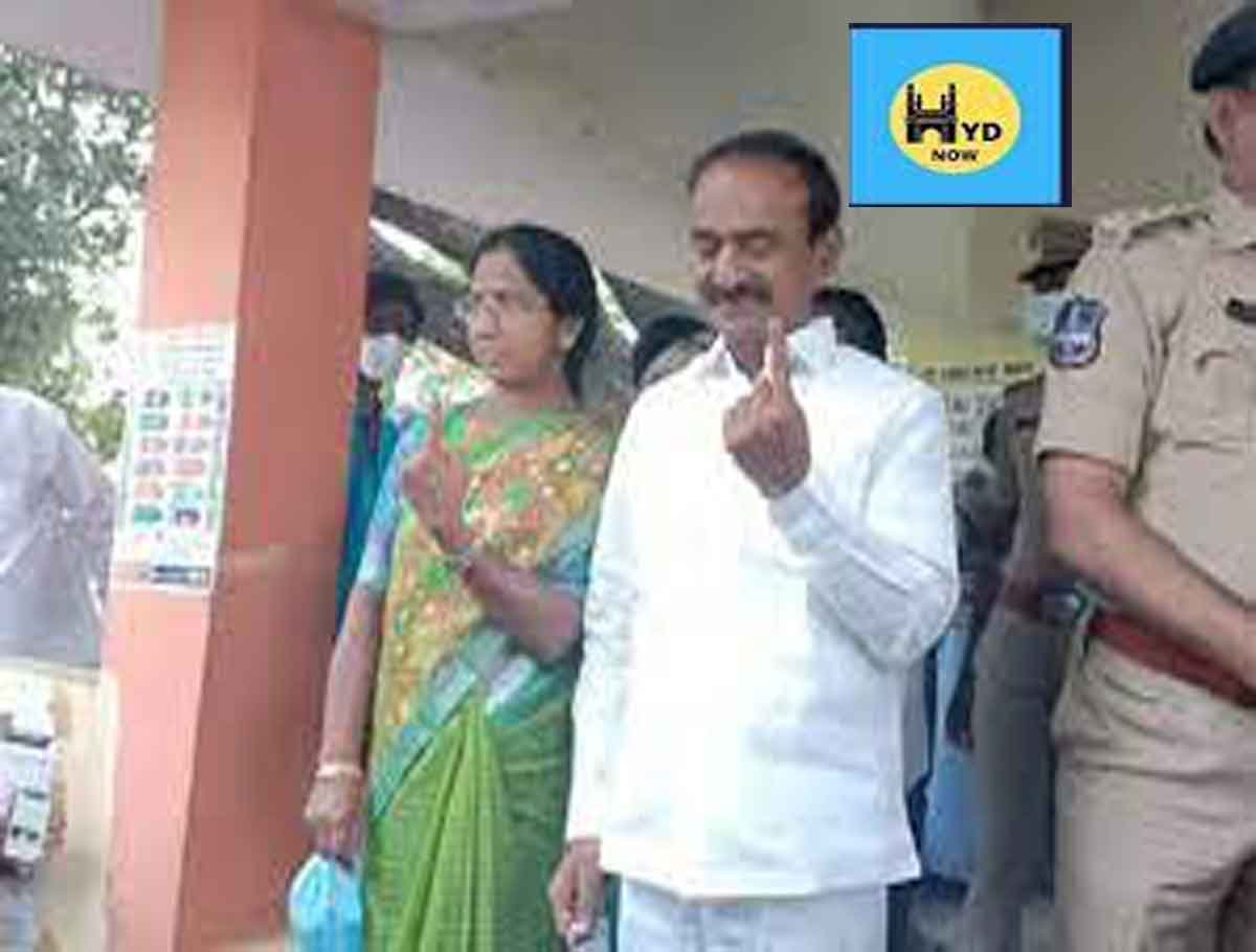 Rajender Casts his Vote in Huzurabad Bypoll
