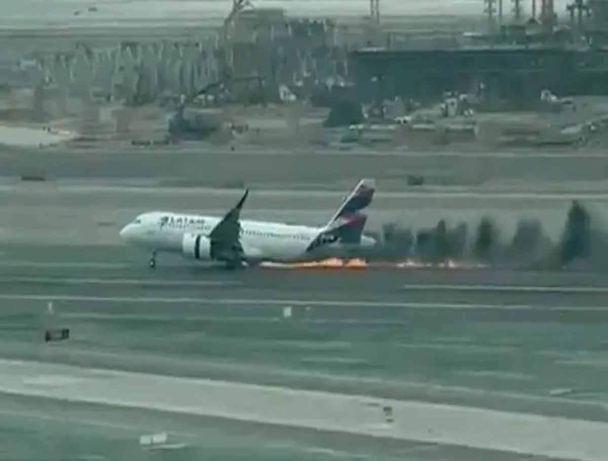 Plane Taking Off From Peru Airport Bursts into Flames