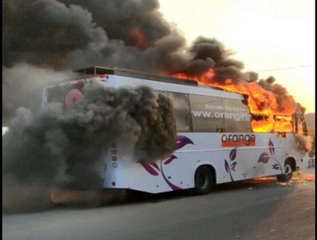 Bus Catches Fire, 29 Passengers Escaped