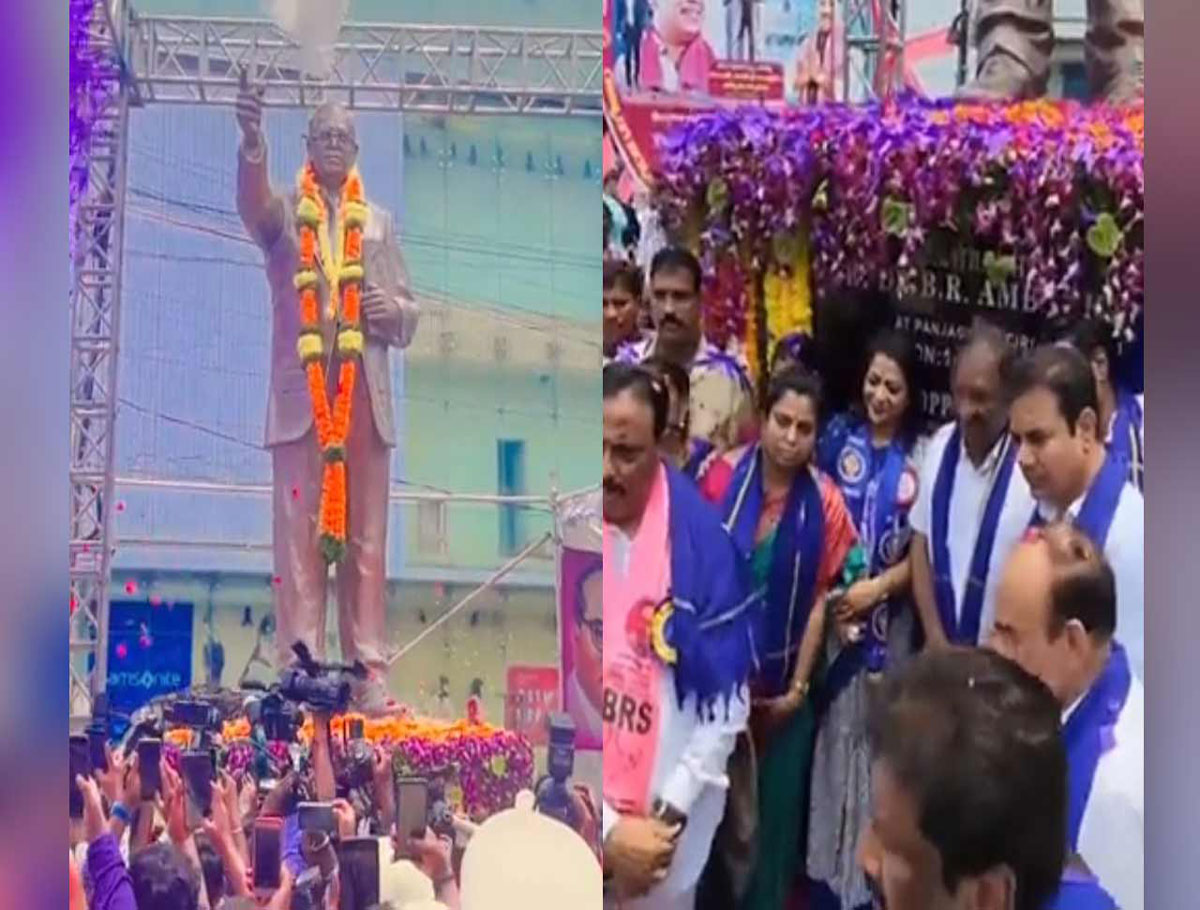 Minister KTR Unveiled the Statue of Dr. BR Ambedkar at Punjagutta Today