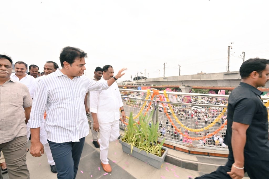 Minister KTR Inaugurates Skywalk at Uppal