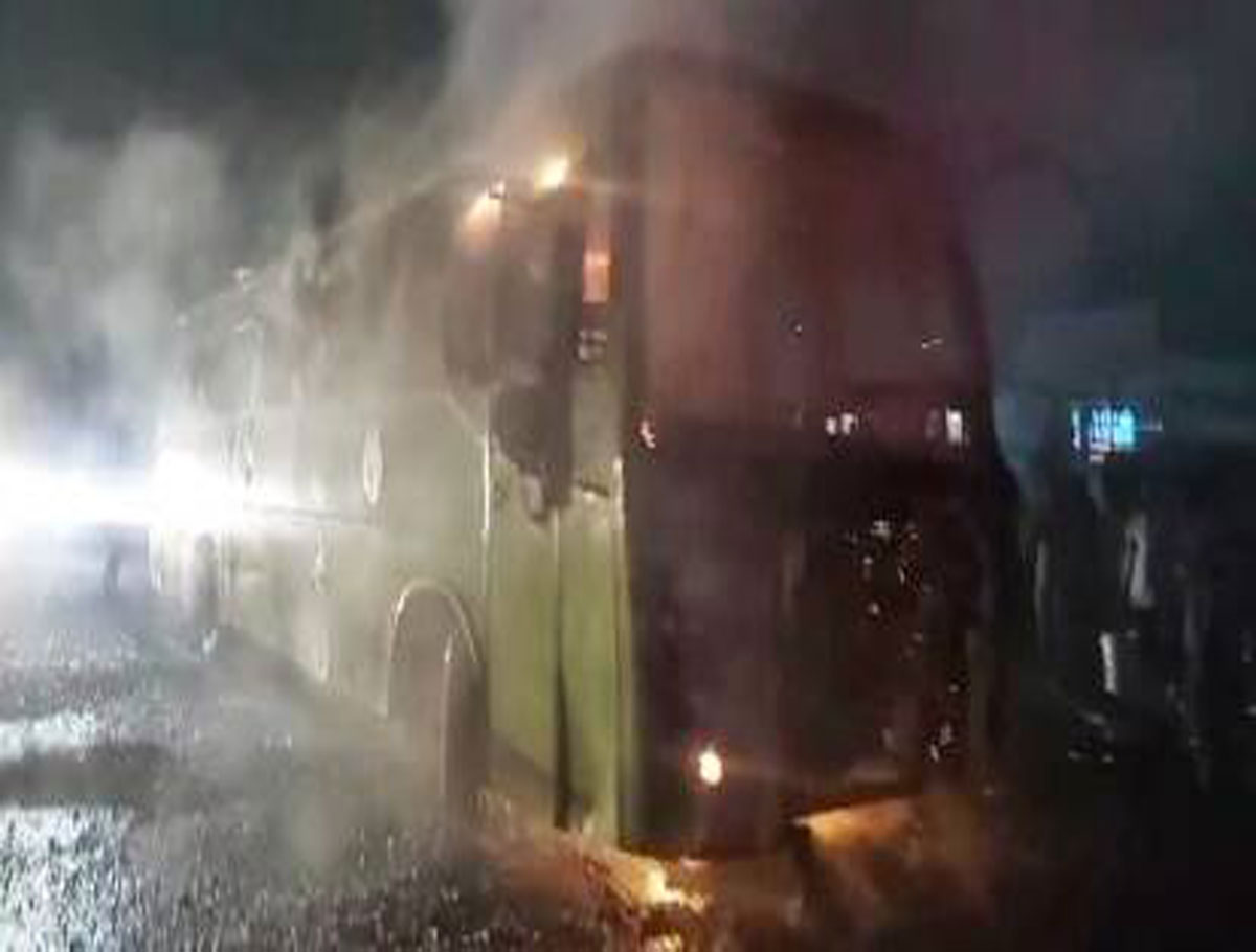 TSRTC Bus Catches Fire, No Injuries to Passengers