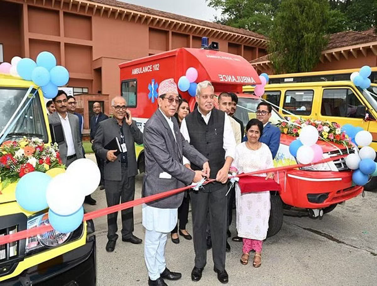 India Offers Gift of 43 Ambulances And 50 School Buses To Nepal