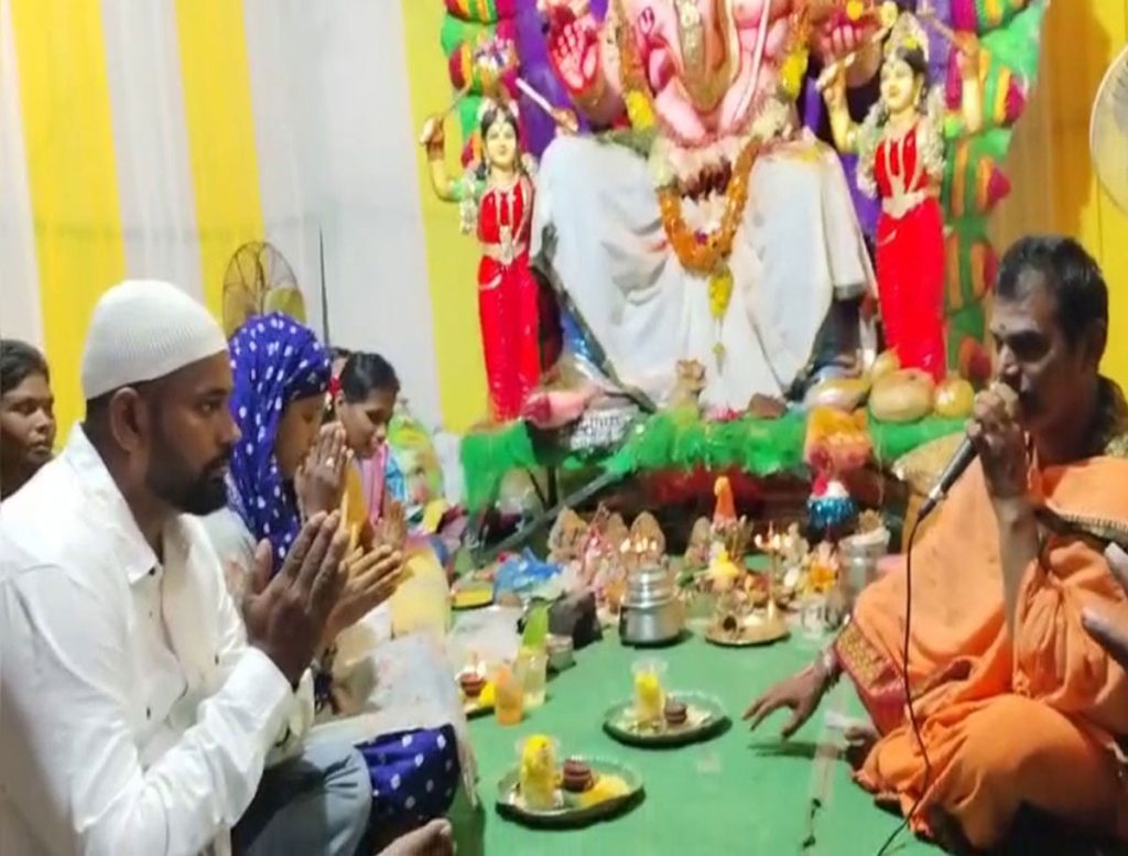 Muslim Family Set Up Ganesh Pandal In Khammam