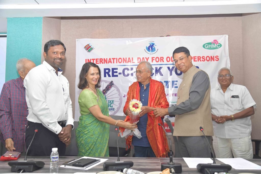 Elderly People Felicitated At GHMC Headquarters