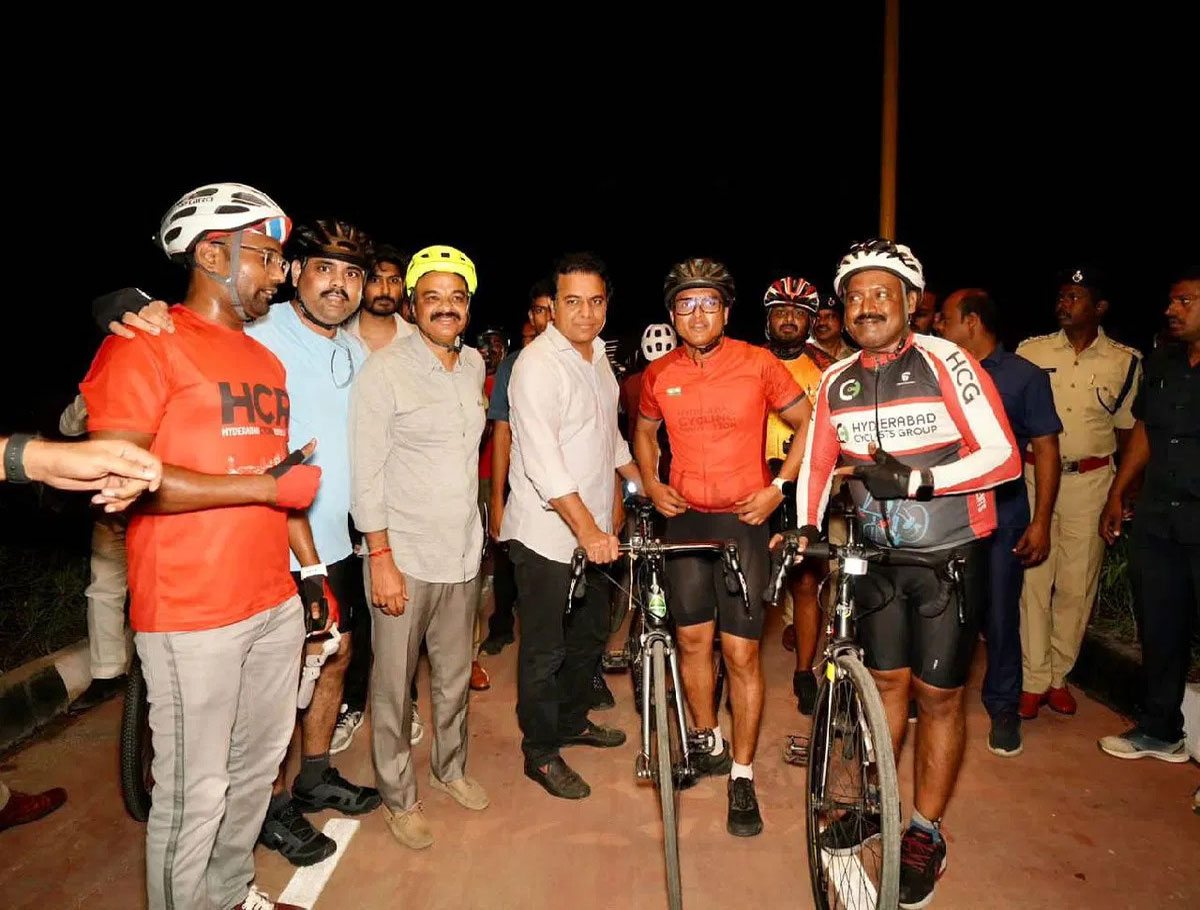 KTR inaugurates India’s first solar roof cycling track in Hyderabad