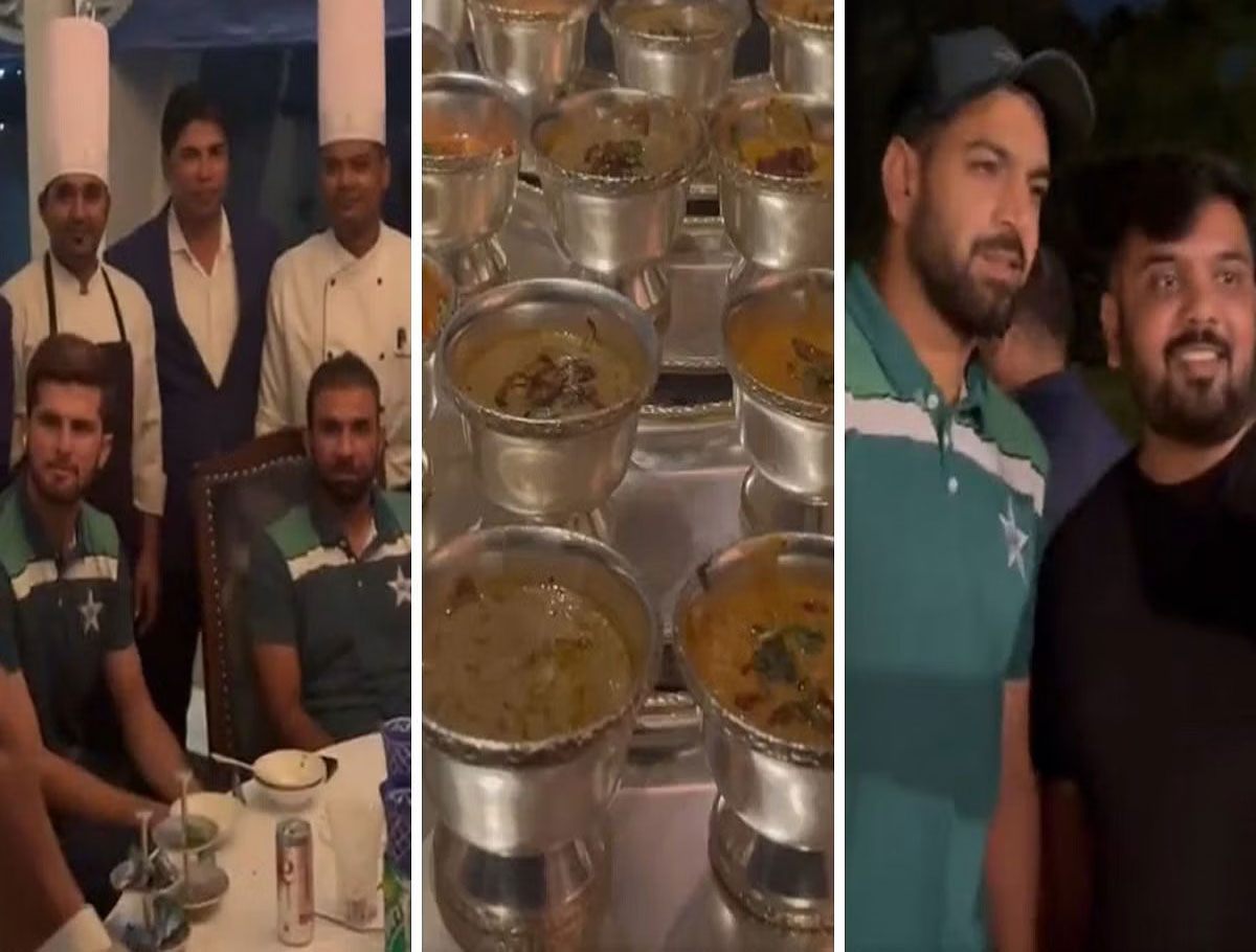 The Pakistan cricket team enjoys dinner At Jewel of Nizam in Hyderabad