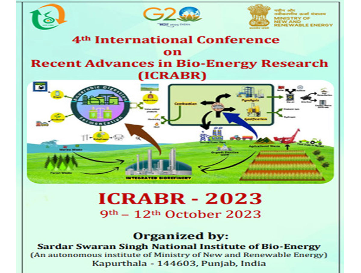 International Conference on Recent Advances in Bio-Energy Research to be held at SSS – NIBE 2023