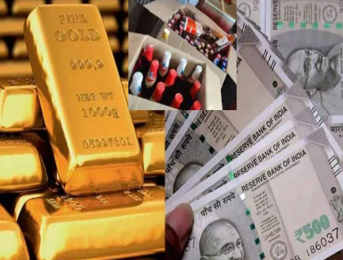Huge Seizure Of Cash, Gold, and Liquor Witnessed in Telangana