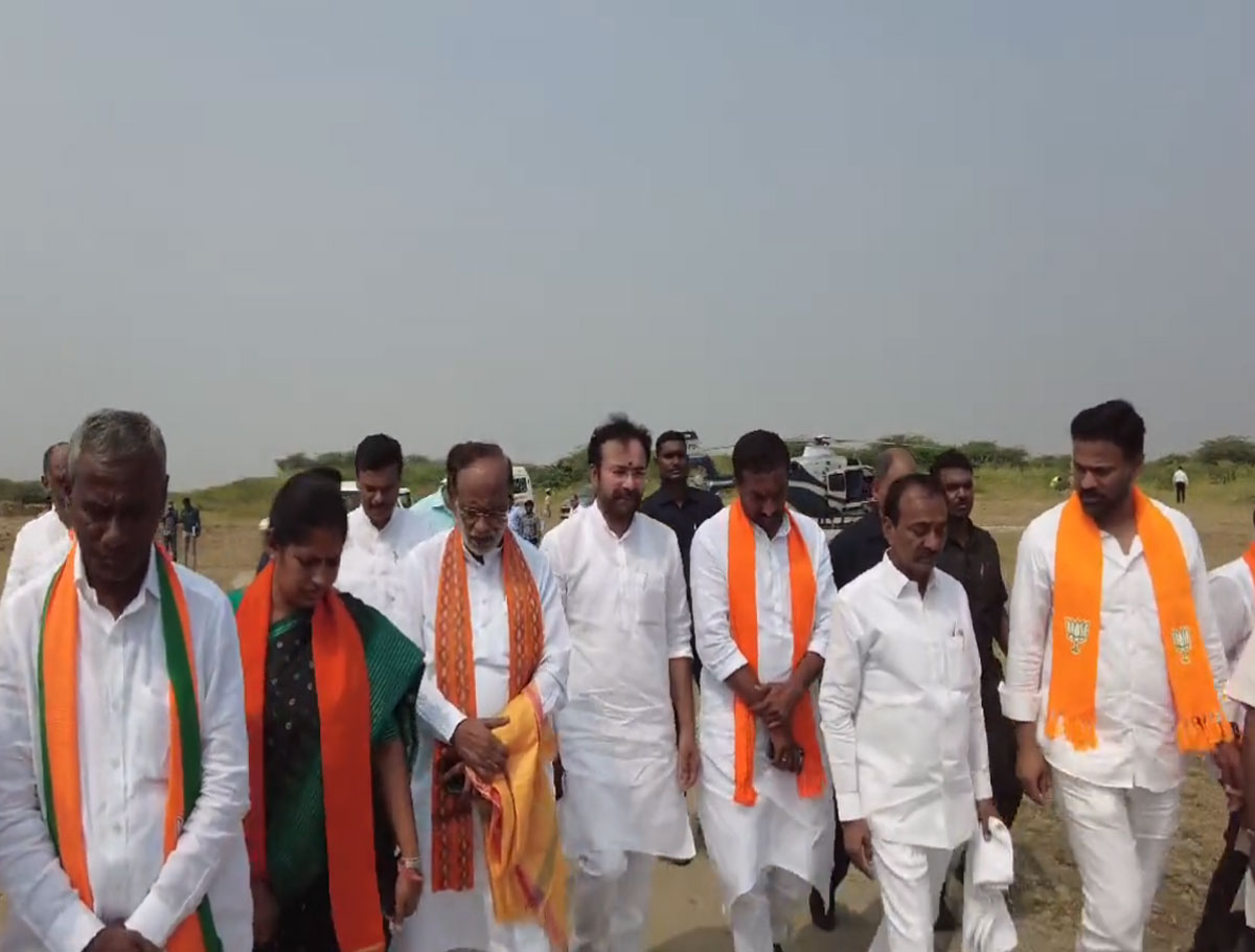 BJP Leaders Visited Collapsed Medigadda Barrage