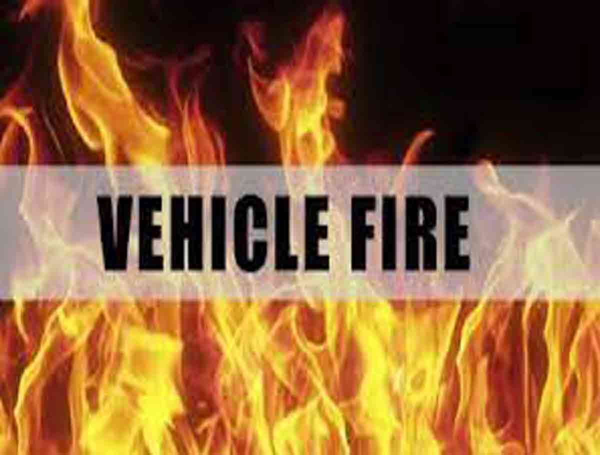 A Fire Broke Out In A Running Passenger Vehicle