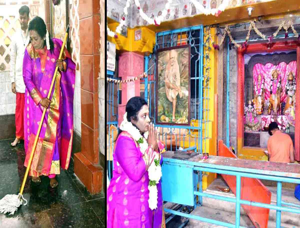 Governor Cleaned Hanuman Temple In Khairatabad 