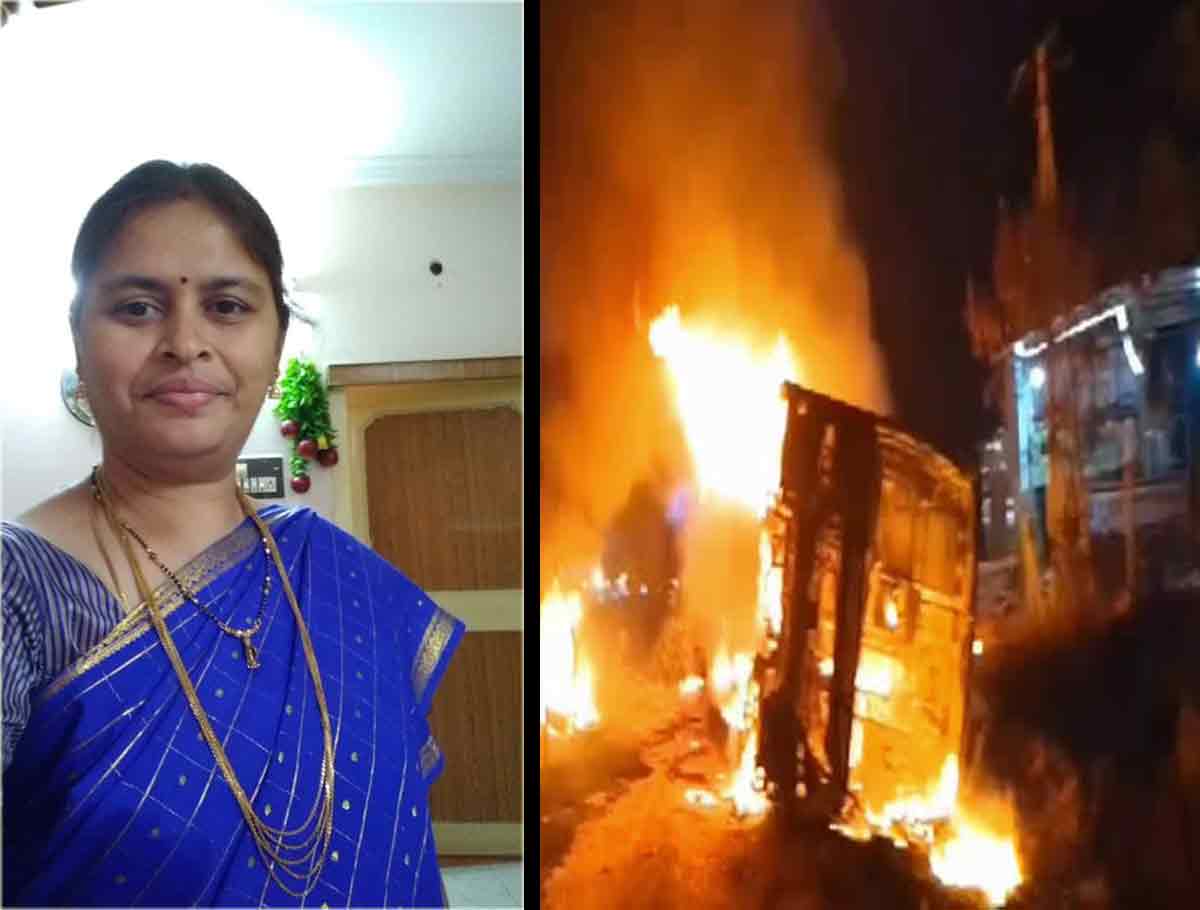 Woman Burn To The Ashes As Bus Catches Fire, Driver Fell Asleep