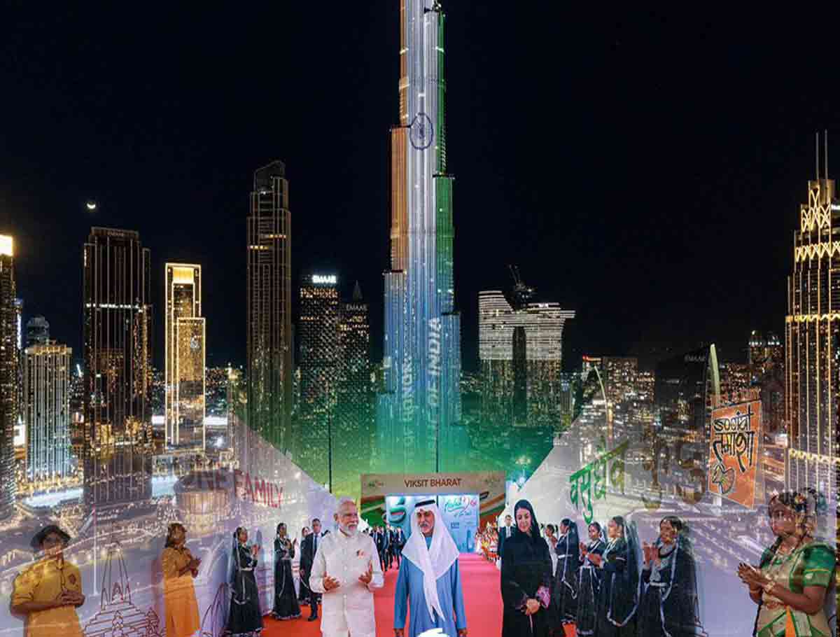 Celebrating PM Modi's Visit, Burj Khalifa Lit Up With Indian Tricolour