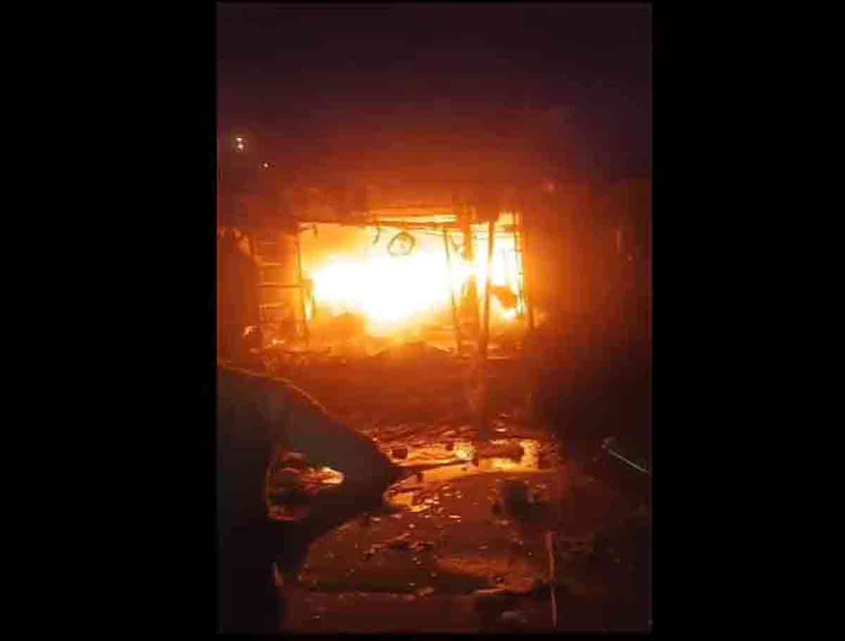 Massive Fire In A Footwear Shop At Ashok Nagar