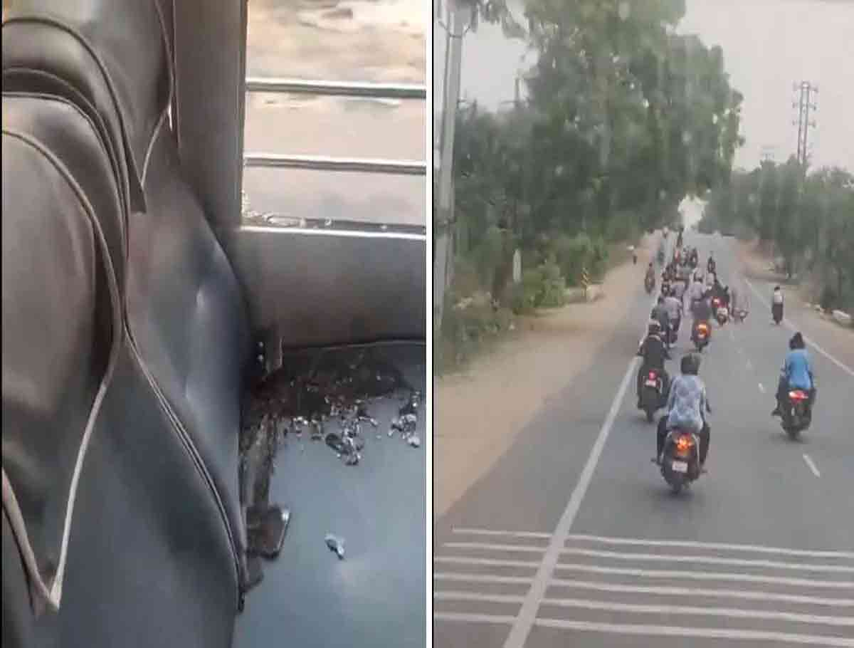TSRTC Bus Attacked By Miscreants In Hyderabad Suburbs