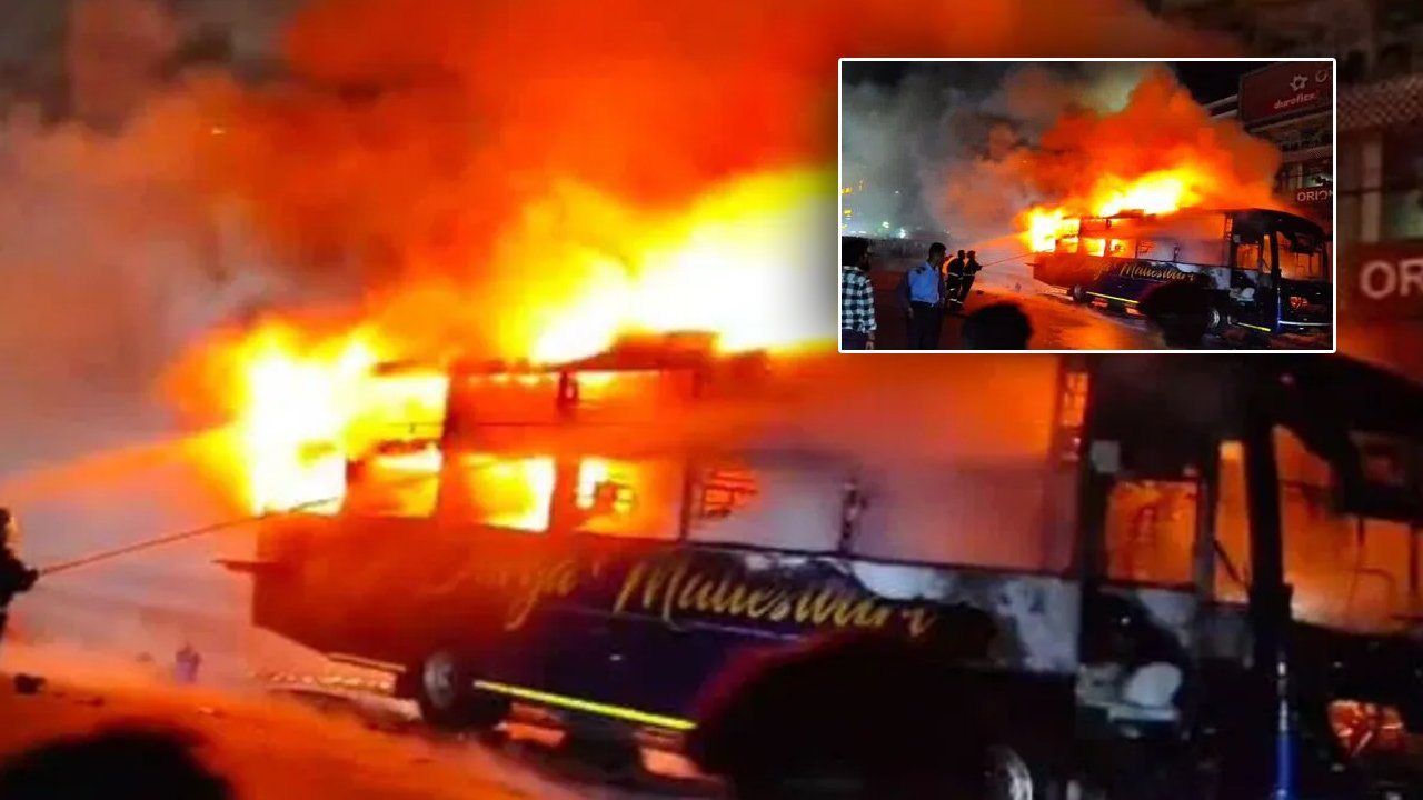 Private Bus Catches Fire In KPHB, Passengers Escape Unhurt